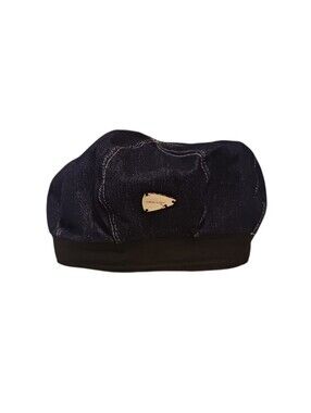 Vintage Y2K Womens Blue Denim Dobby Knit Barrett Hat